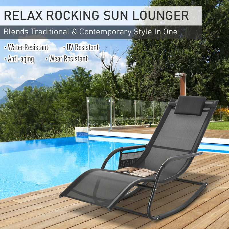 Rocking Garden Lounger Outsunny