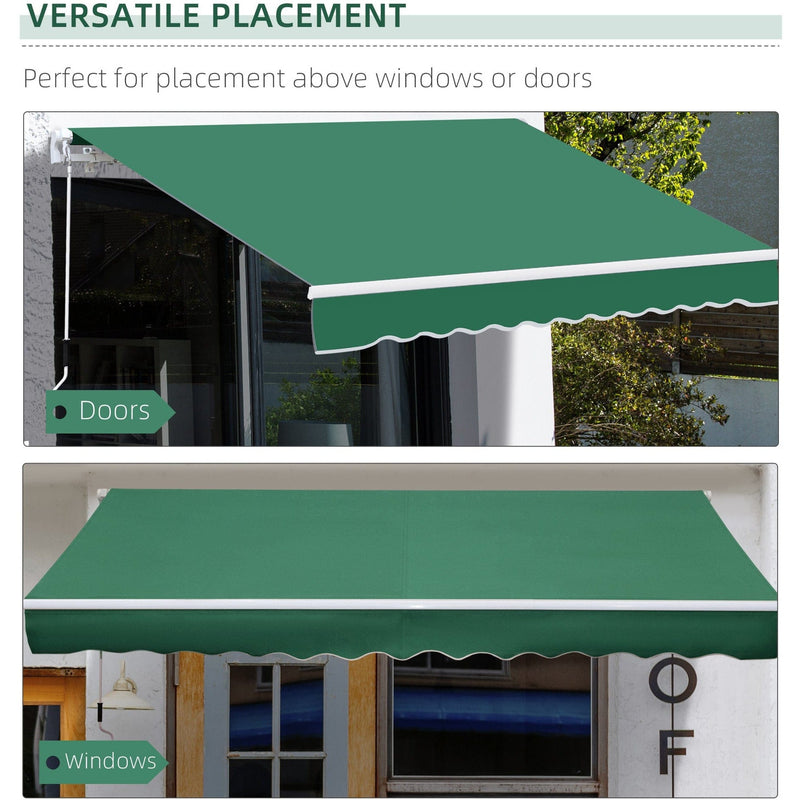 Manual Patio Awning - 4 x 3m Aluminium Retractable Sun Shade