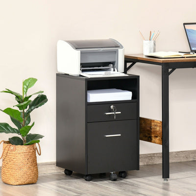 Mobile File Cabinet 39.5x40x60cm Black Vinsetto