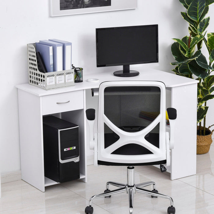 L Shaped Desk With Shelves Keyboard Tray & CPU Stand