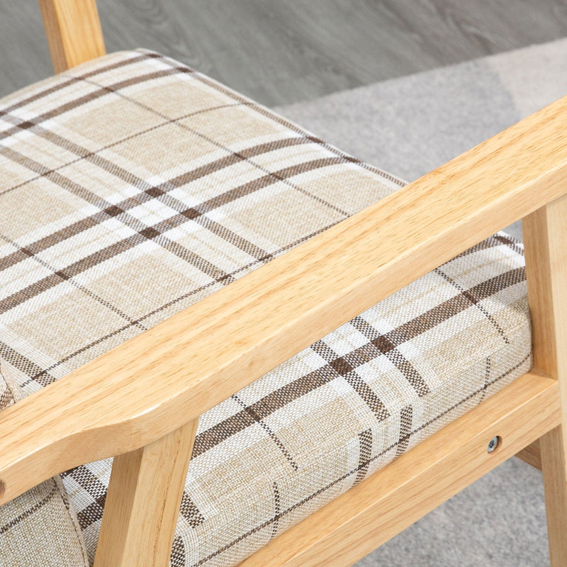 Modern Accent Chair, Linen-Feel, Beige