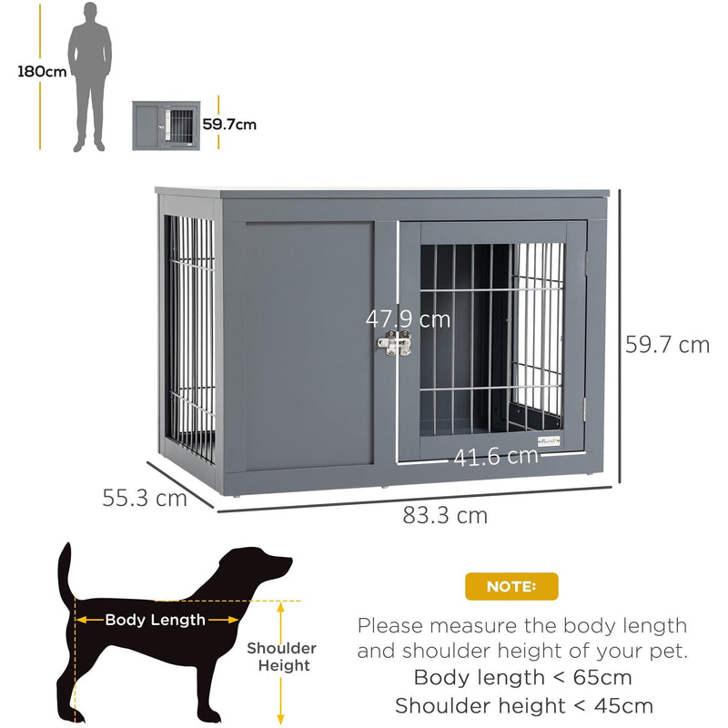 Furniture Dog Crate & End Table, Double Door, Small/Medium Dogs