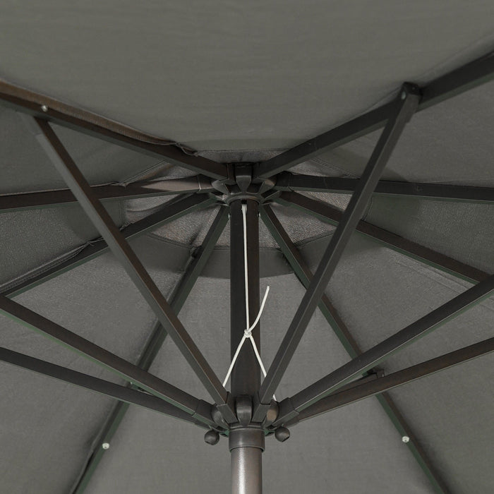 2.7m Garden Umbrella With Lights, Tilt, Crank