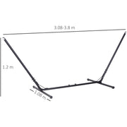 Hammock Stand Freestanding Adjustable Metal Frame for Garden or Patio Use Black Outsunny