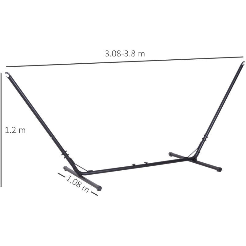 Hammock Stand Freestanding Adjustable Metal Frame for Garden or Patio Use Black Outsunny
