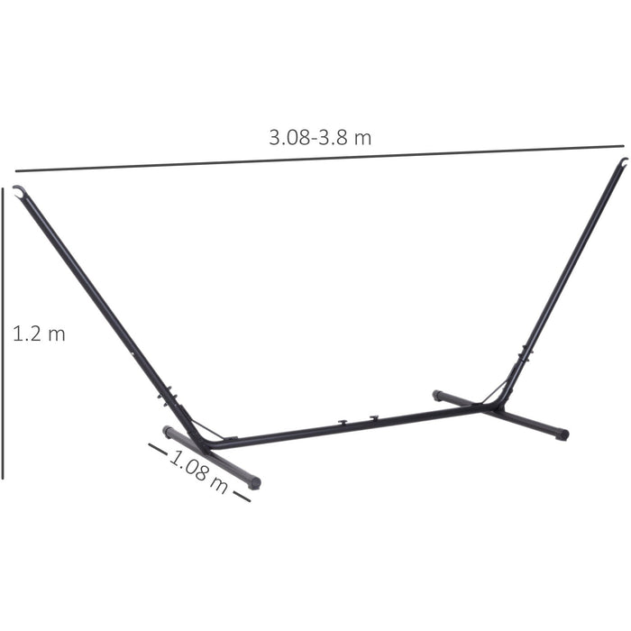 Adjustable Universal Hammock Stand - 3.1–3.8m, Metal Frame