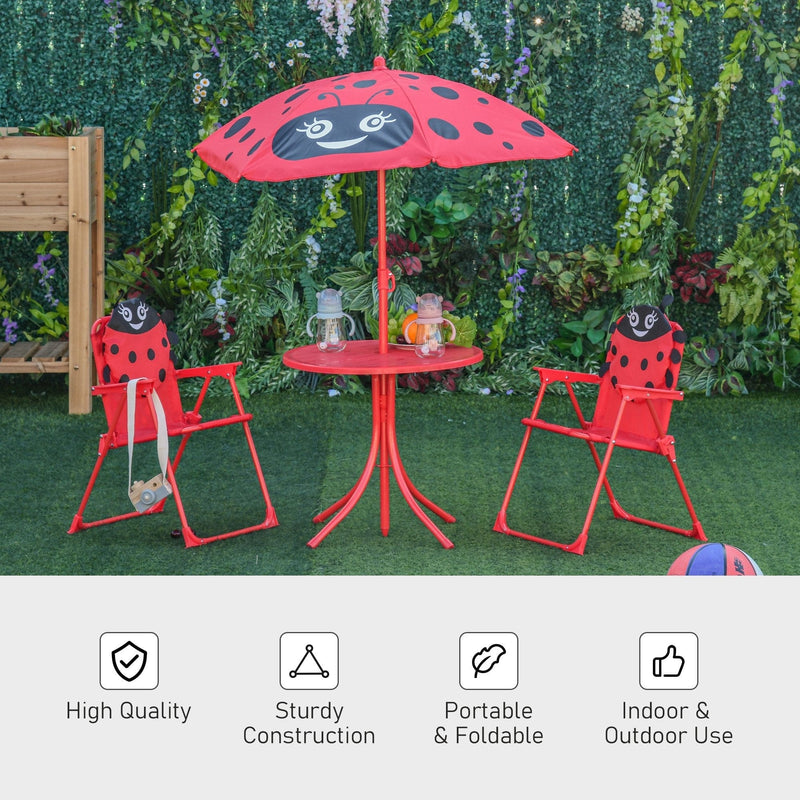 Kids Picnic Table Set with Adjustable Umbrella