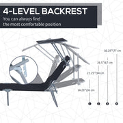 Folding Sun Lounger With Canopy Outsunny