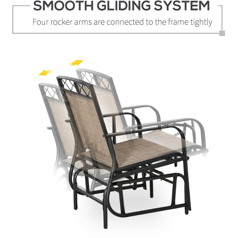 Double Patio Glider Chair, Brown