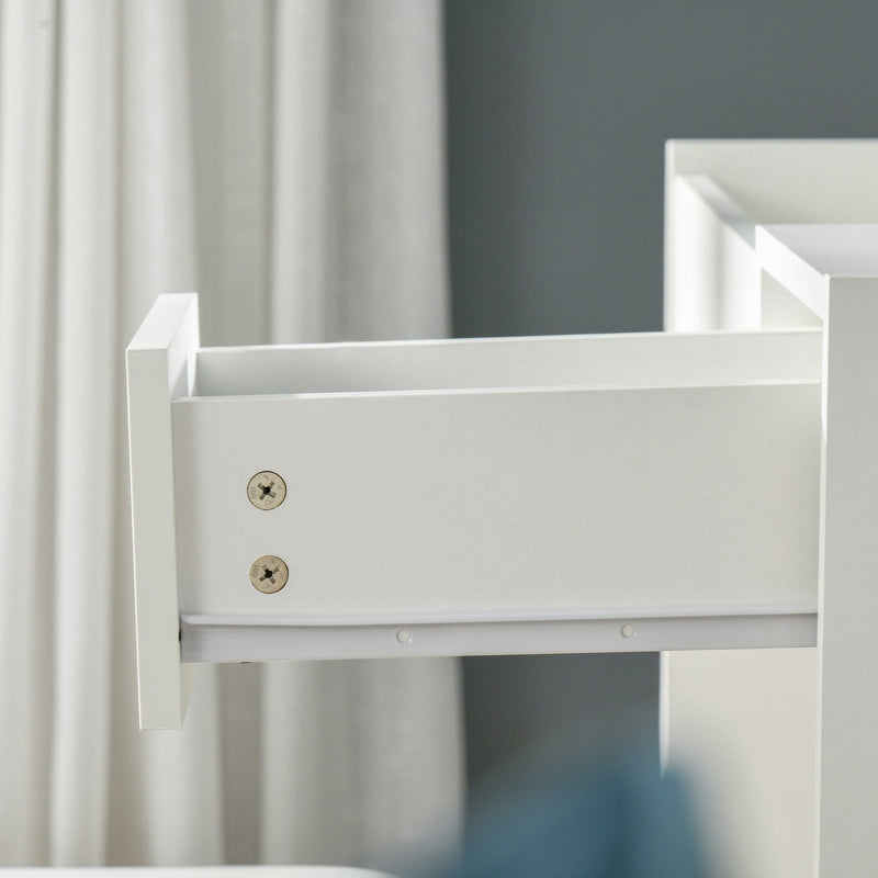 Dressing Table With Flip up Mirror and Cushioned Stool
