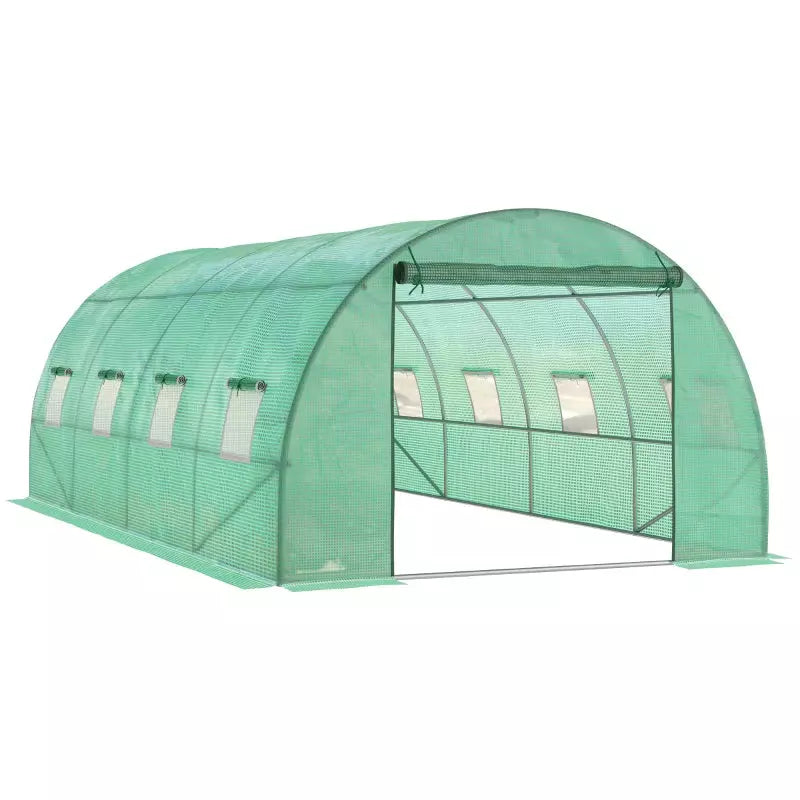 Large Polytunnel Greenhouse, Walk-in Design, Windows, 6x3m