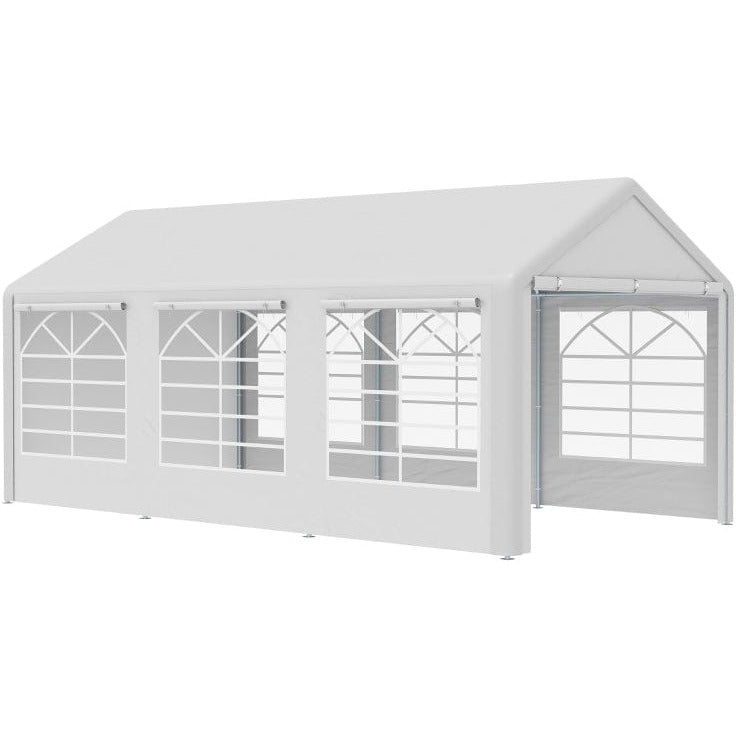 Large White Party Tent With Church Windows