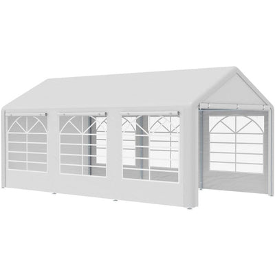 Large White Party Tent With Church Windows