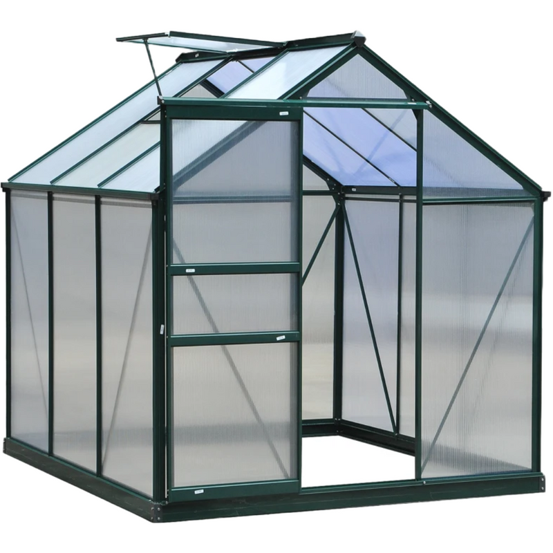 Polycarbonate Greenhouse, Walk In, Galvanised Frame, Clear