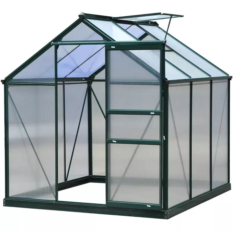 Polycarbonate Greenhouse, Walk In, Galvanised Frame, Clear