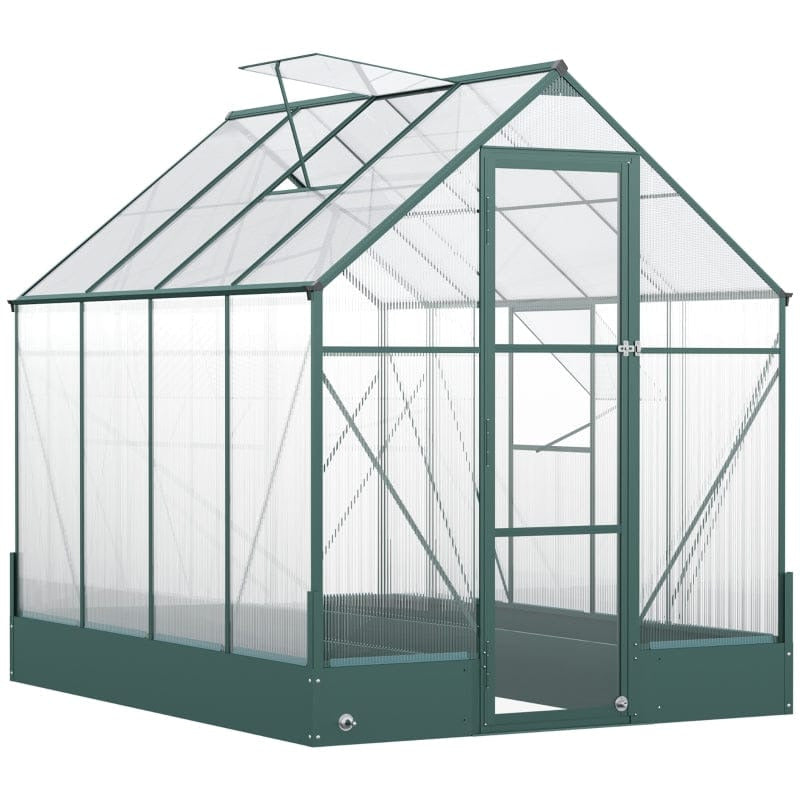 6x8ft Polycarbonate Walk In Greenhouse 