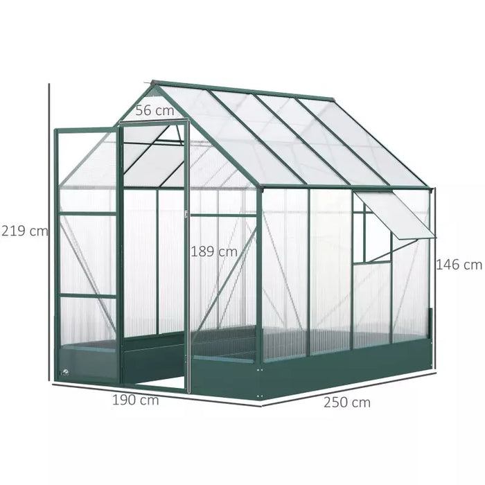 6x8ft Polycarbonate Walk In Greenhouse 