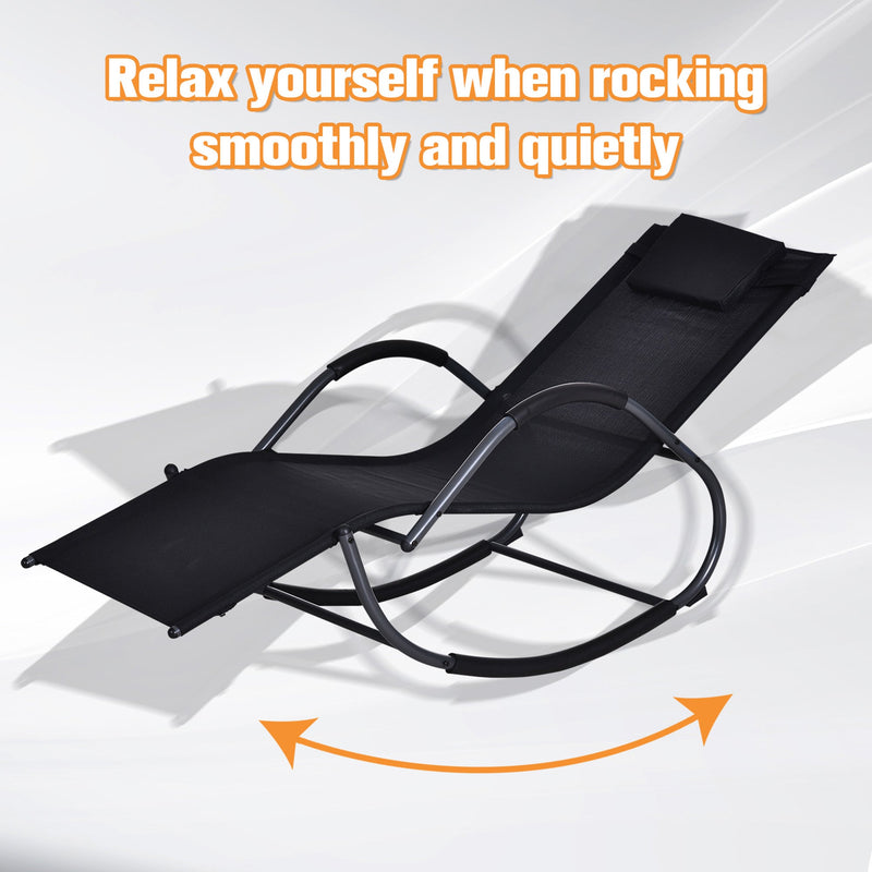 Zero Gravity Metal Sun Lounger With Pillow