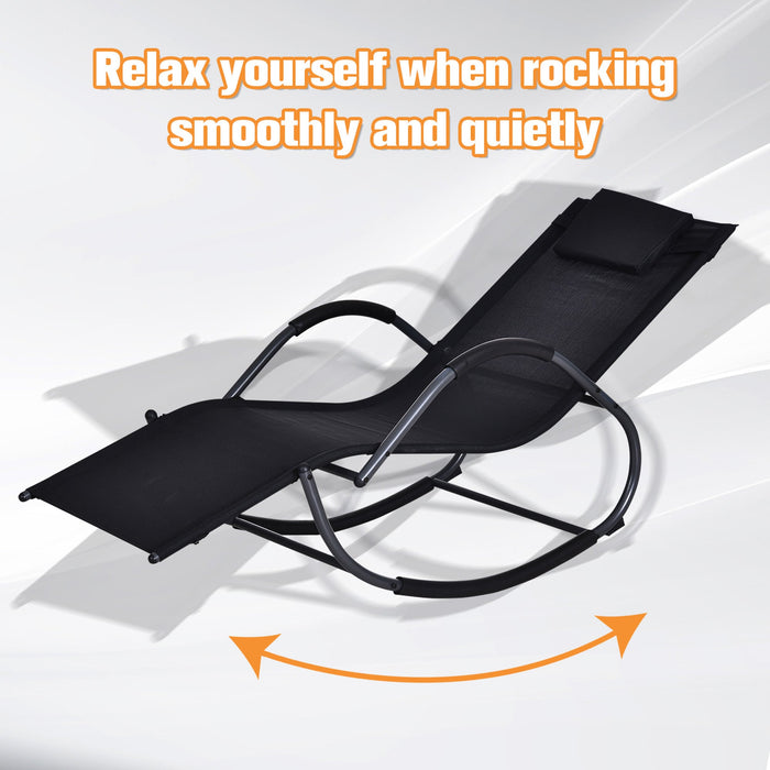 Zero Gravity Metal Sun Lounger With Pillow