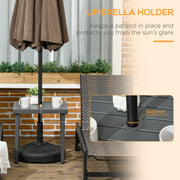 Outsunny Garden Side Table, Patio Coffee Table with Umbrella Hole, End Table with Steel Frame for Balcony, Grey Outsunny