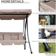 2-in-1 3 Seater Patio Swing Chair Lounger With Cushions Outsunny