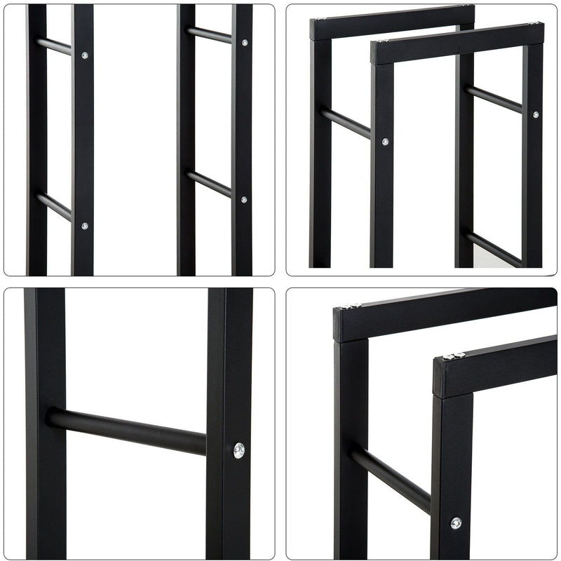 Tall Metal Firewood Log Holder, Indoor/Outdoor, Rust-Resistant