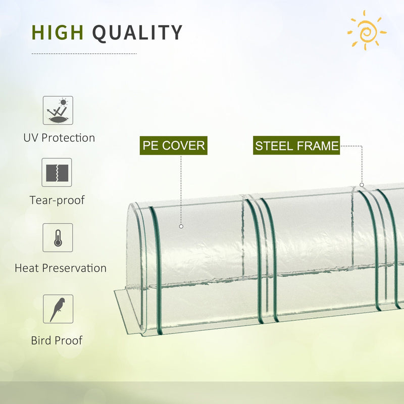 Mini PVC Greenhouse, Steel Frame, Zipper Doors