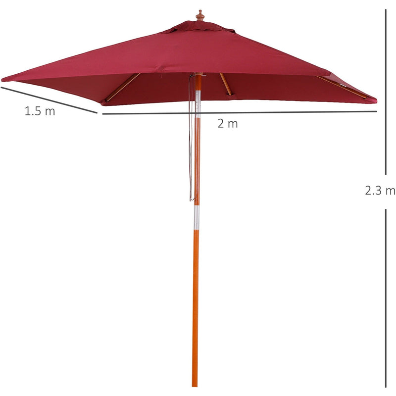 2m Outdoor Tilting Parasol Umbrella, Garden Sun Shade