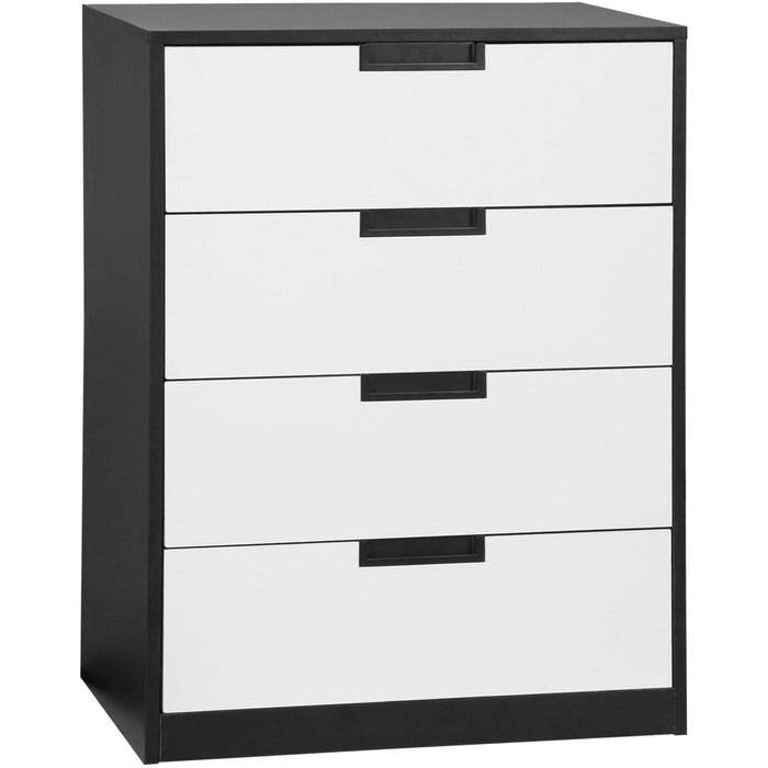 Bedroom Chest With 4 Drawers, White/Black