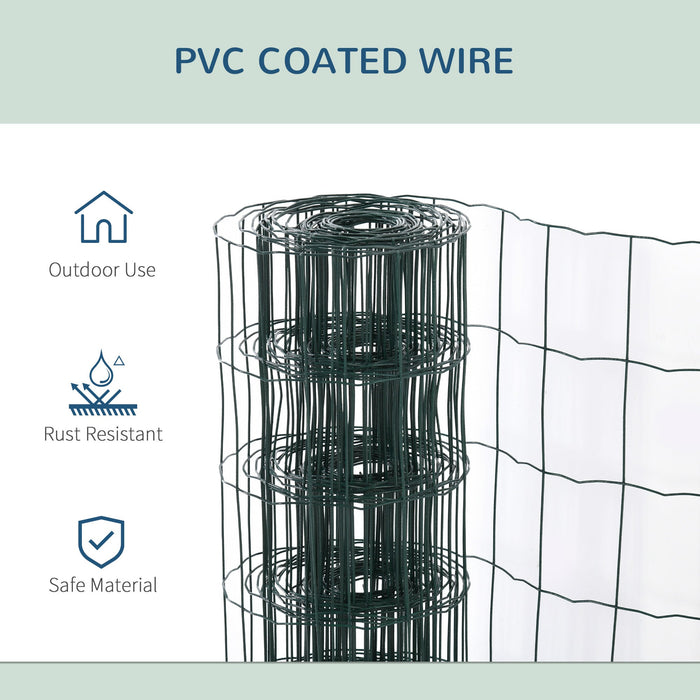 PVC Coated Chicken Wire Mesh, 1mx10m, Green