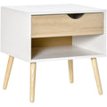Bedside Table, Drawer & Shelf, Nightstand Homcom