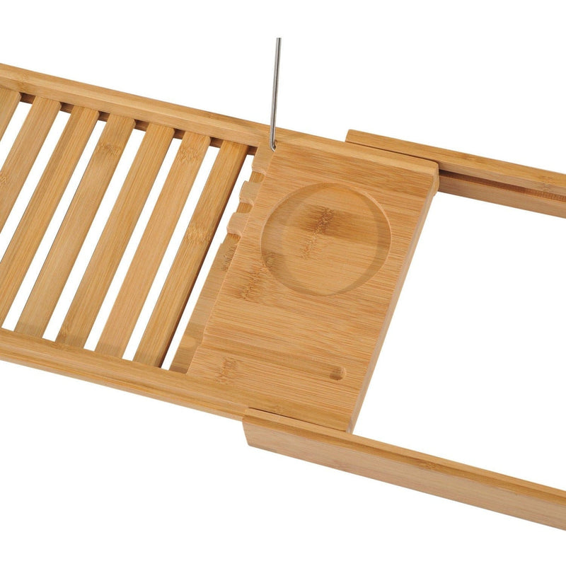 Extendable Bamboo Bath Caddy, 75-109L x 23.5W cm Homcom