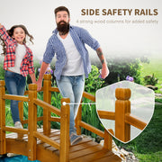 Wooden Garden Bridge with Railings Outsunny