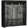 Black 10-Shelf Foldable Fabric Wardrobe Homcom