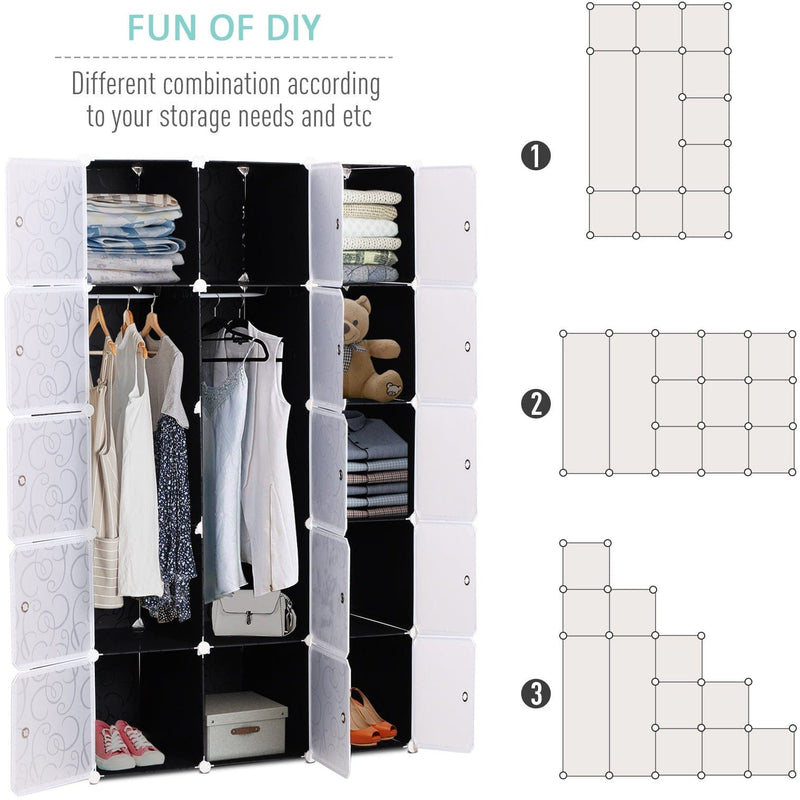 Modular Cube Storage Unit, Plastic DIY Wardrobe