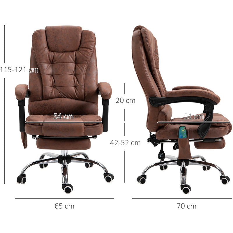 Heated 6-Point Massage Chair Brown