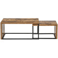 2pc Industrial Coffee Tables, Black & Brown Homcom