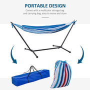 Camping Hammock with Stand, Bag, Adjustable, 120kg Load Outsunny