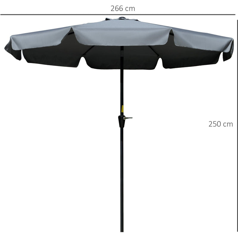 2.5m Tilting Parasol - Scalloped Edge, Vented Top