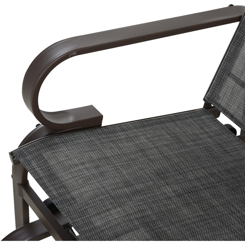 3-PC Outdoor Gliding Rocking Chair Set with Tea Table