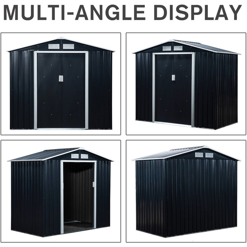 7x4 Metal Shed, Apex Roof