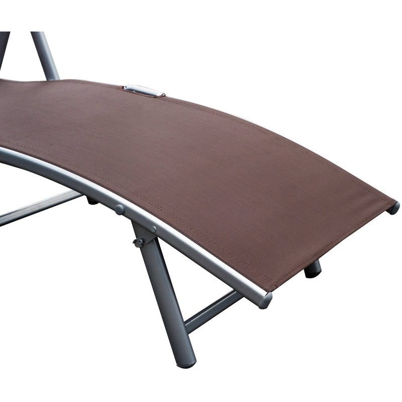 Folding Sun Lounger With Arms, Brown