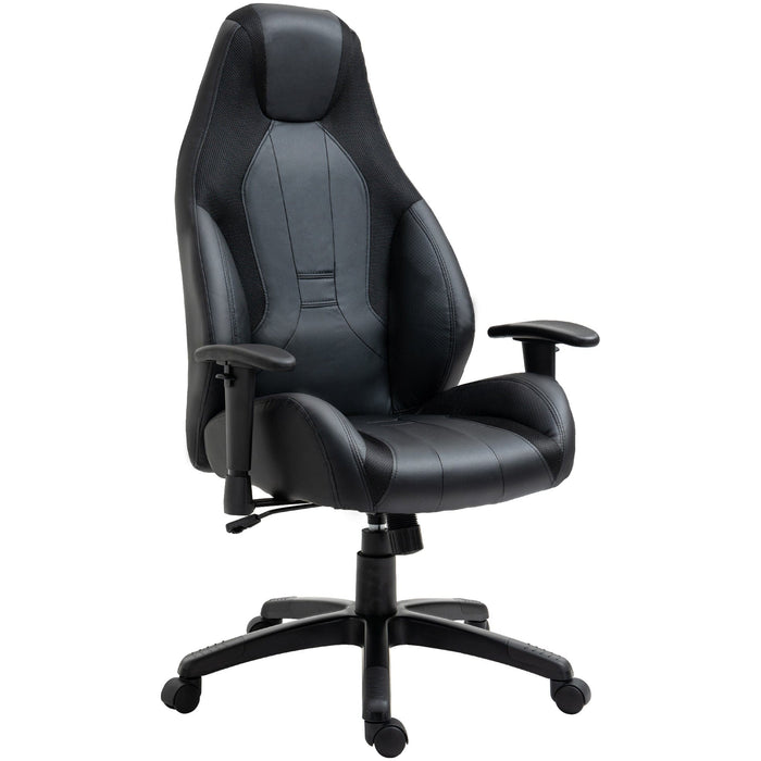 High Back Mesh & Leather Office Chair Black