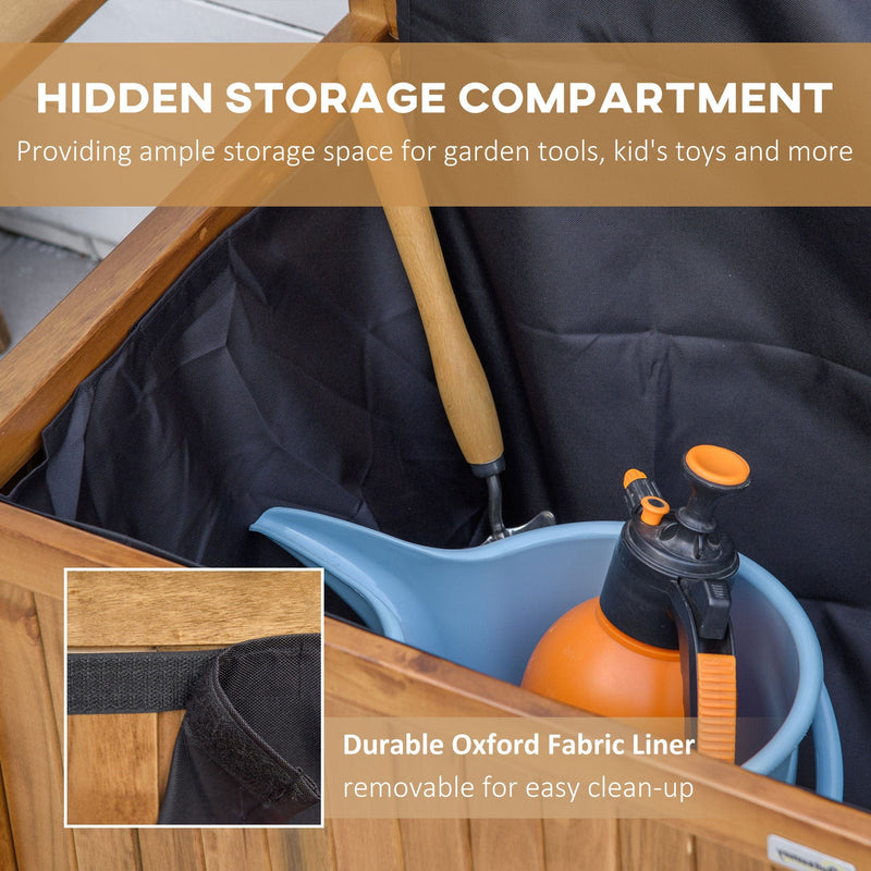 Outsunny 2 Seater Wooden Garden Bench With Storage