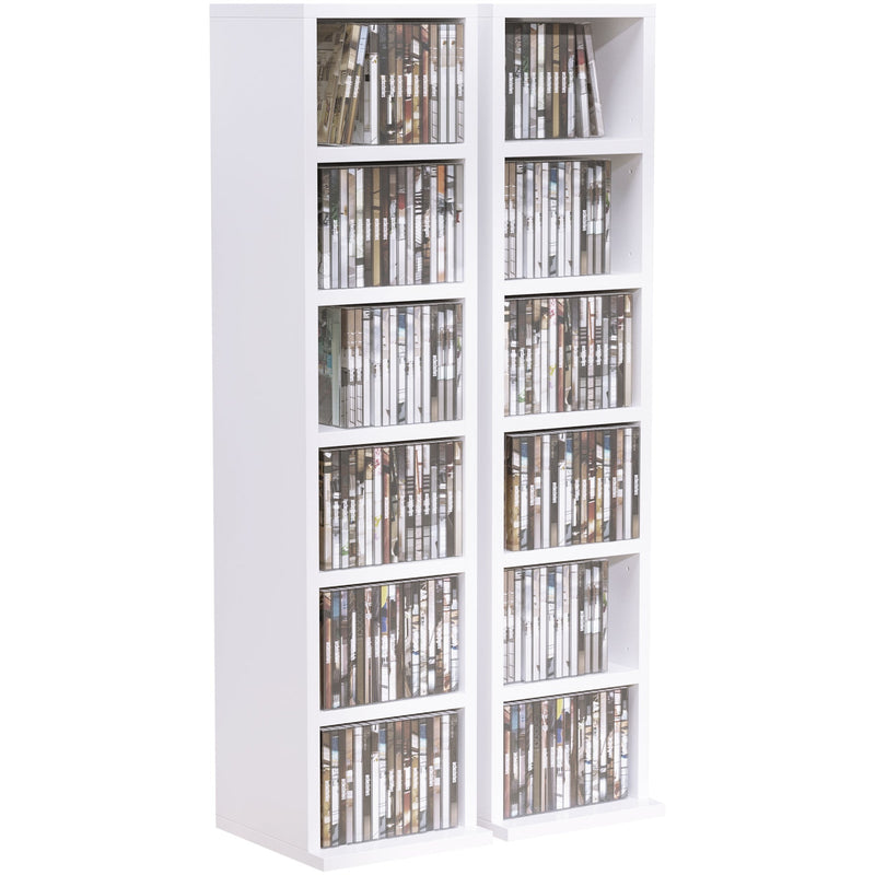 White CD/DVD Display Shelf: 204-Unit Capacity