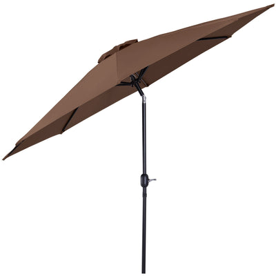Garden Parasol with Large Adjustable Canopy for Reliable Shade Over Tables Coffee Outsunny