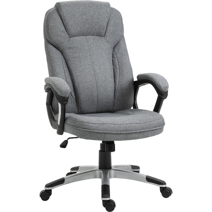 Grey Linen Fabric Office Chair