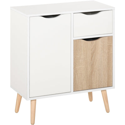 Scandi Inspired Floor Cabinet With Drawer Homcom