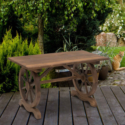Wooden Outdoor Dining Table Outsunny