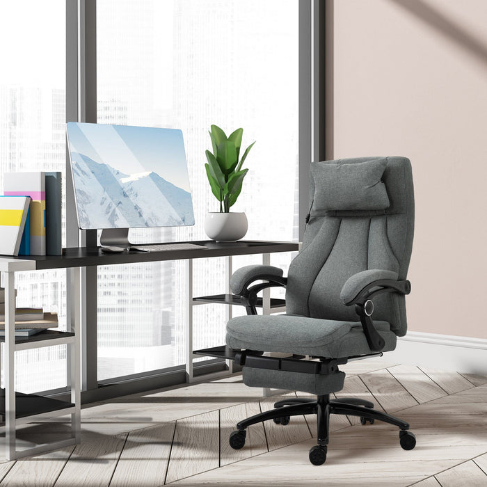 Grey Ergonomic Office Chair with Vibration Massage & Swivel